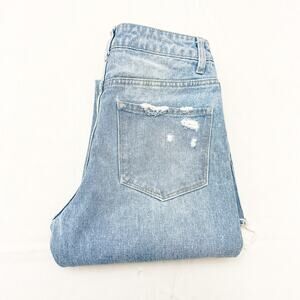 Flying Monkey Light Wash Raw Hem Straight Leg Denim Jeans Size 25